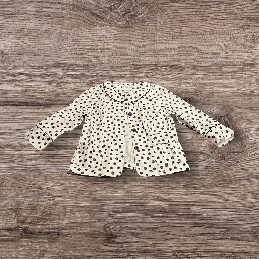 Sag Harbor Dress Women’s Polka Dot Ruffle Retro Feminine Jacket Size 8